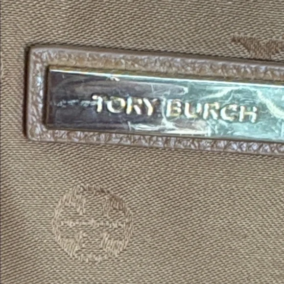 Tory Burch Ivy Side Zip Expandable Leather Tote Tan/ Caramel Pebbled Work Bag
